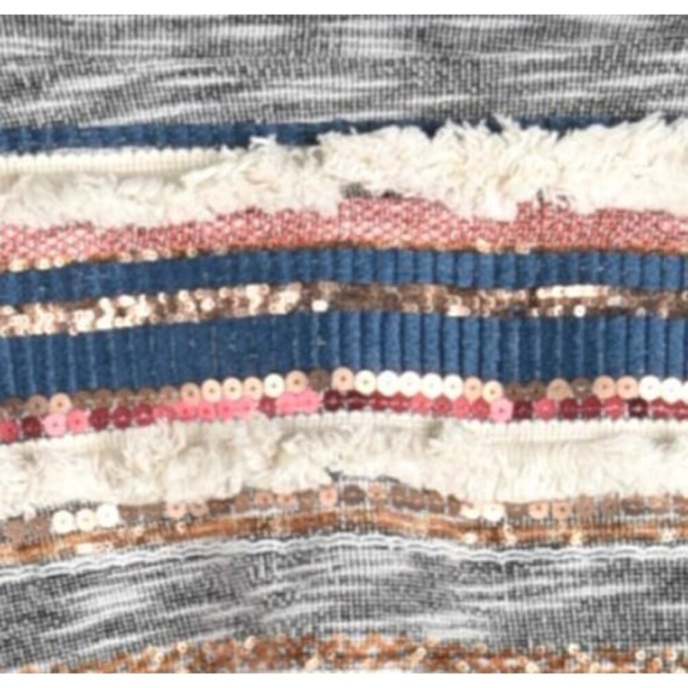 Athropologie Moulinettte Soeurs Tweed Striped Skirt w/Sequin Size XL - Picture 3 of 3